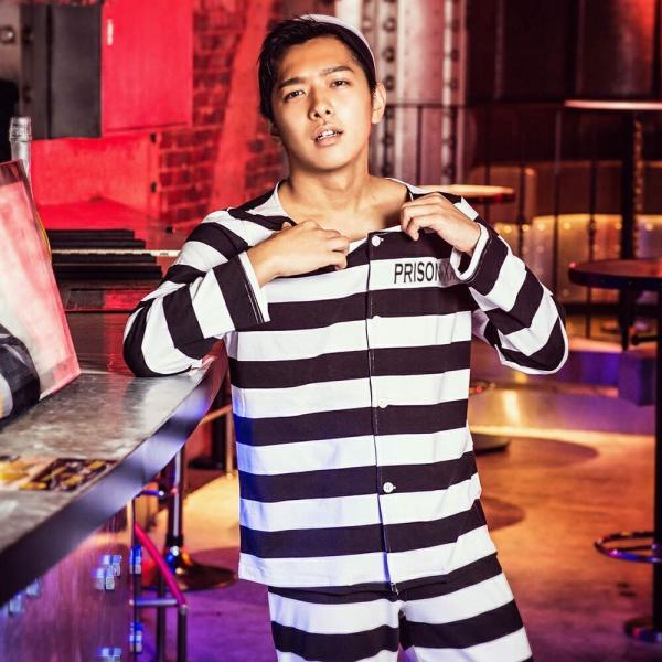 costume(コスチューム)メンズ プリズナー（囚人） 3点セット（長袖シャツ、パンツ、帽子）囚人...