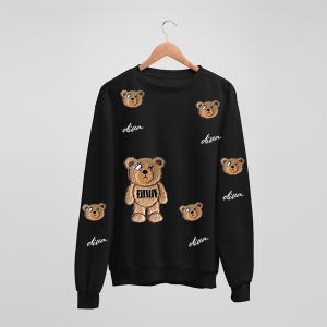 もこもこ クマ 刺繍 3D刺繍 divaロゴ トレーナー スウェット 3D刺繍