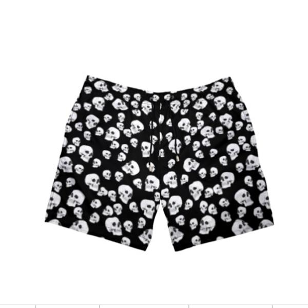 メンズ 　スイム　ショーツ ショート パンツ 総スカル ドクロ　水着 スイムショーツ ショートパンツ...