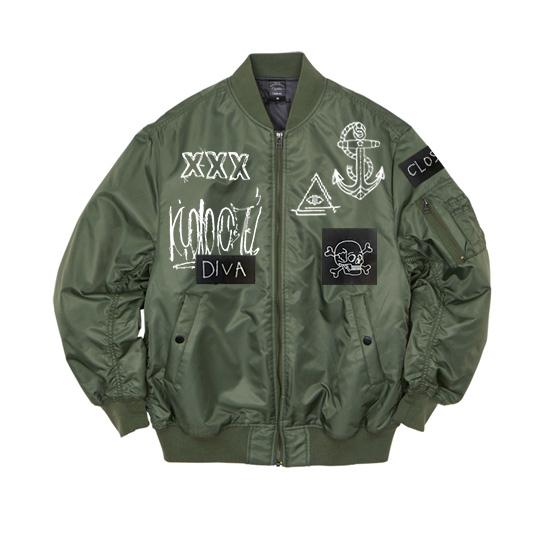 手書き風 一筆書き風刺繍 MA-1　ボンバージャケット メンズ 春秋冬大人メンズ 男性 オシャレ 4...