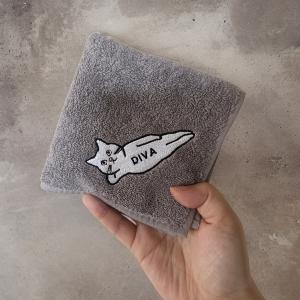 ネコグッズ 名前入れ タオルハンカチ 今治 タオル ミニタオル ねこ ネコ 猫 おしゃれ ギフト プレゼント 誕生日 プレゼント 母の日 父の日  DIVAオリジナル｜セレクトショップDIVA