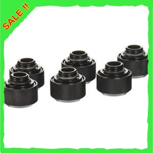 Alphacool Eiszapfen 16mm HardTube compression fitting G1/4 - knurled - deep black sixpack