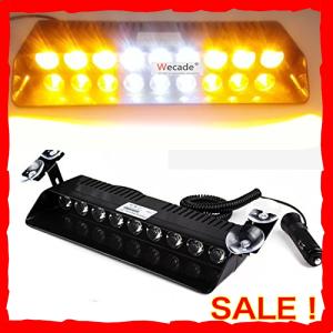 Ranzek 9LED 12V 9W 点滅モード カー警告注意 バントラック緊急ストロボライト ランプ  ホワイト*イエロー