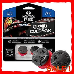 KontrolFreek Call of Duty: Black Ops Cold War Performance Thumbsticks for PlayStation 4 (PS4) and PlayStation 5 (PS5) * 2高層、凸* 黒/赤