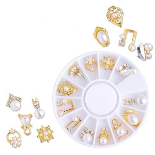 art-016 ラインストーン ネイルパーツ　　ゴールド　大き目ビジュー ネイルパーツ 大きい 3D...