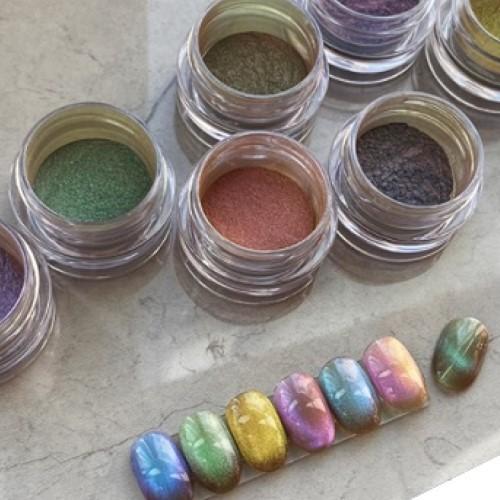 art-024　偏光カラー　マグネットパウダー　７色　キャットアイ　マグネットネイル　ジェルネイル　...