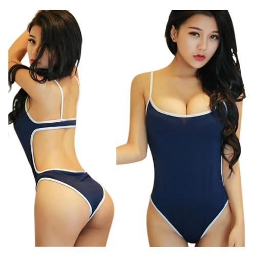 スクール水着 スク水 コスチューム 女子高生 中学生 制服   ネイビー 水着風  高校生  可愛い...