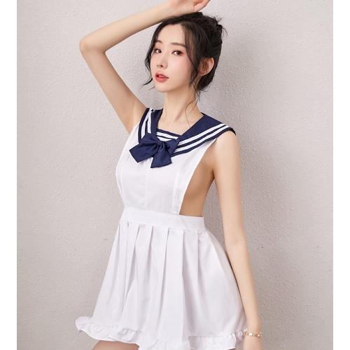 コスプレ JK風 セクシー 学生 制服 エプロン ワンピース COSPLAY レディース  クロス ...