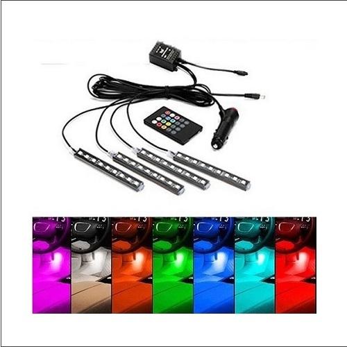 車内装飾用LEDライト， 音に反応サウンドセンサー内蔵 防水高輝度　フルカラーRGB LEDテープラ...