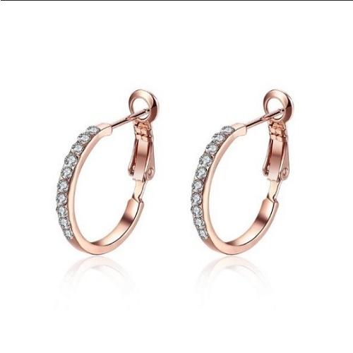 【D-J0016】ジュエリー 人気 フープピアス レディース 18k カジュアル ラインストーン フ...