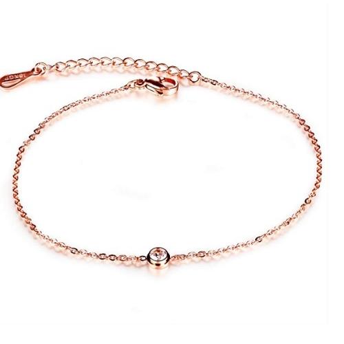 【D-J0023】アンクレット ダブルチェーン ピンクゴールド レディース  上品　高級感　女性らし...