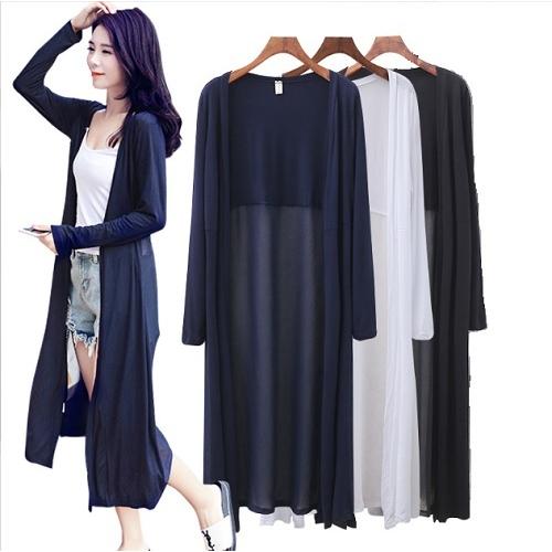 シフォンカーディガン レディース 春 夏 アウター ロング丈 シースルー 3色展開 フリーサイズ 韓...