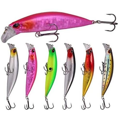 【R-0021】ルアーセット ミノー 9.5cm 30g 6色セット フィッシングルアーセット リッ...