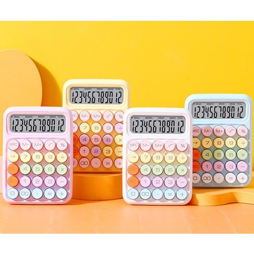 電卓 かわいい 12桁 計算機 おしゃれ 大型LCDディスプレイ 計算機 家計管理　家計簿 滑り止め...