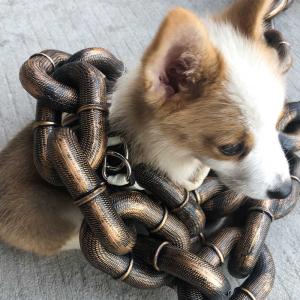 送料無料 フェイク大型犬用チェーンリード 面白...の詳細画像1