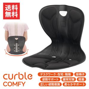 カーブルチェア コンフィ ブラック Curble 姿勢 サポートチェア 矯正 椅子 座椅子 腰痛 猫背 予防 軽減 オフィス 在宅 デスクワーク クッション 送料無料 Ablue