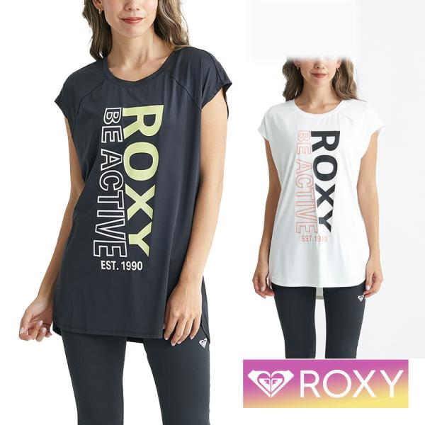 ROXY ロキシー Tシャツ Tシャツ レディース 半袖    シンプル 無地 フィットネス ジム ...