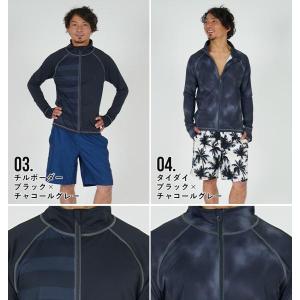 ラッシュガード メンズ 長袖 水着 ジップアッ...の詳細画像3