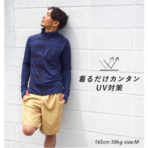 ラッシュガード メンズ 長袖 水着 ジップアッ...の詳細画像5