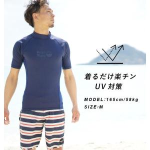 ラッシュガード メンズ 半袖 UVカット 水陸...の詳細画像1