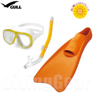 GULL(ガル)　ランツェ / エムデン 軽器材3点セット 広視界2眼マスク 排気弁付きスノーケル フィット感に優れたラバーフィン｜DivingGear