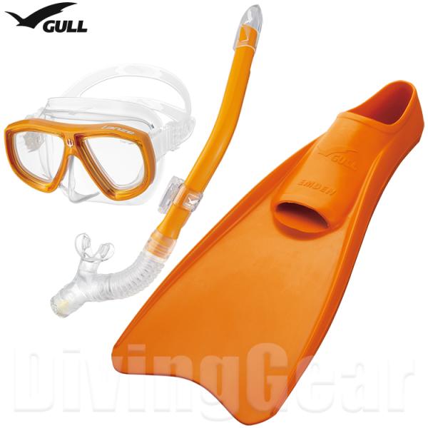 GULL(ガル)　ランツェ / エムデン 軽器材3点セット 広視界2眼マスク 排気弁付きスノーケル ...