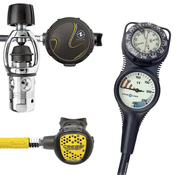アクアラング　カリプソ/トラスト2ゲージ クレッシー オクトパス コンパクト レギュレーター3点セッ...