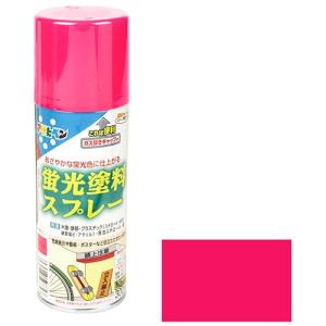 スプレー塗料 蛍光塗料　300ML　ピンク色 アサヒペン (鉄/プラスチック/木/看板・ポスター)｜diy-kiraku