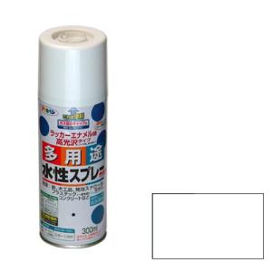 スプレー塗料 水性塗料　300ML　白色 アサヒペン (プラモデル/フィギュア/ジオラマ/発泡スチロール/鉄)｜diy-kiraku