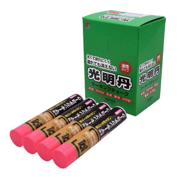 祥碩堂 光明丹マーキングチョーク 12本箱売 蛍光ピンク 105×20×20 S30035 12本