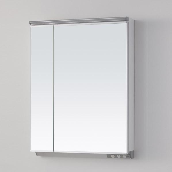 ※法人専用品※アサヒ衛陶 木製化粧鏡(LED照明付き二面鏡) 間口600mm MML600N 1台