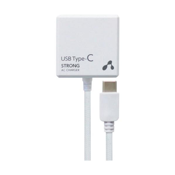 エアージェイ TYPE-C 2.4Aタイプ ACストロング充電器 WH AKJ-CT24STG WH