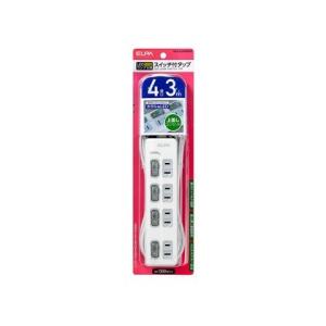 ELPA �X�C�b�`�t�^�b�v LED�����v ��}�� 4�� 3�� WLS-LU43EB(W)