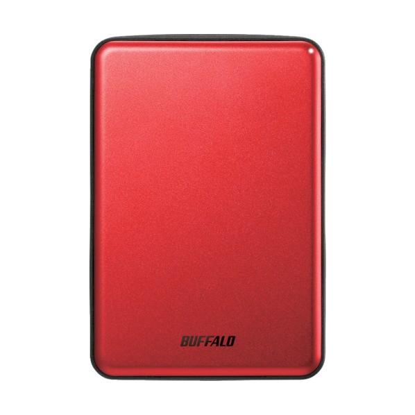 バッファロー USB3.1(Gen.1)対応 アルミ素材&amp;薄型ポータブルHDD 2TB レッド HD...