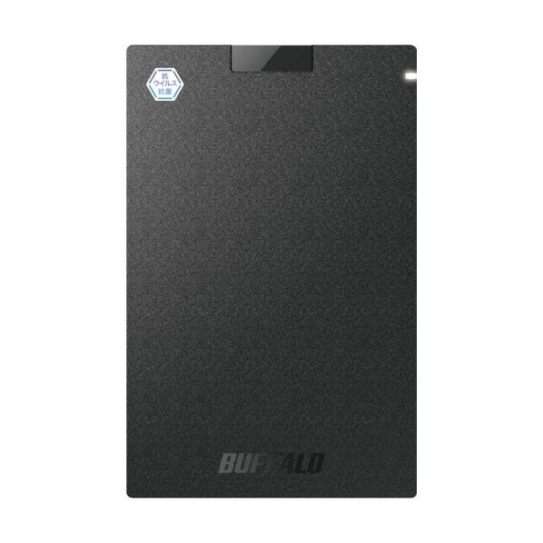 バッファロー 抗ウイルス.抗菌ポータブルSSD USB3．2(Gen1) Type-A 1TB ブラ...