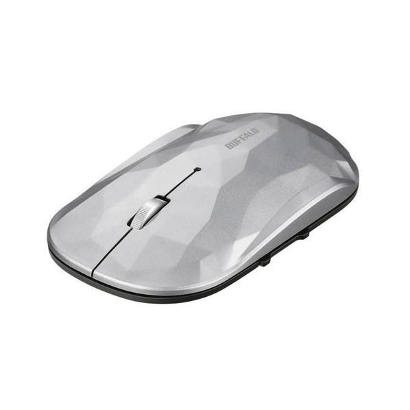 バッファロー 薄型 5ボタン 無線 BlueLEDマウス ジオメトリー シルバー 約 幅62×高さ2...