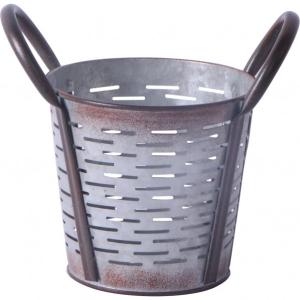 ベストコ アンティーク メッシュ ポットM NE-720 アンティーク 鉢カバー 小物入れ ブリキ 収納 インテリア