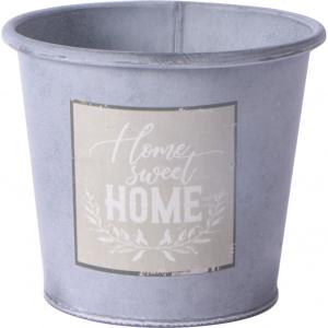 ベストコ ホーム スウィート ポット カップ付 L NE-763 アンティーク 鉢カバー 小物入れ ブリキ 収納 インテリア オシャレ