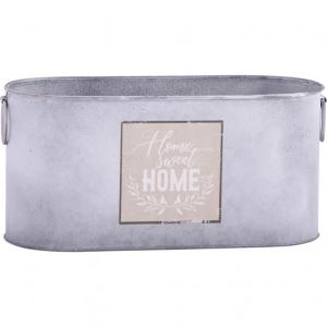 ベストコ ホーム スウィート オーバルポット カップ付 M NE-765 アンティーク 鉢カバー 小物入れ ブリキ 収納 インテリア オシャレ