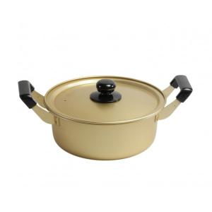 ベストコ 黄金 軽くて丈夫なアルミ鍋 アルミ鍋22cm NQ-0074 アルミ アルミ鍋 黄金 鍋 両手 両手鍋 熱伝導 丈夫 軽い