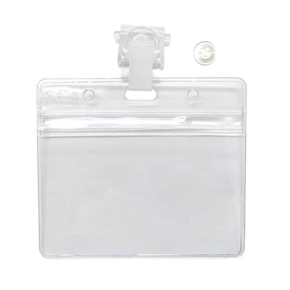 クリップウェア クリップウェア ボタンに留めるネームホルダー 名刺ホルダー クリップウェアケース ク...