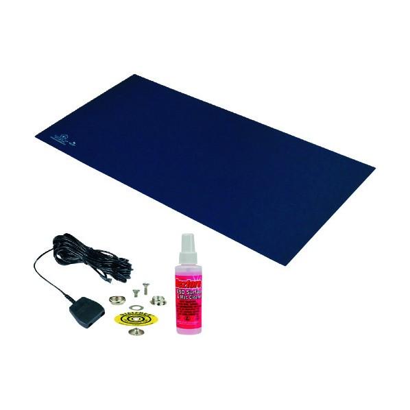 デスコジャパン 静電気拡散性ラバーマット T2プラス ダークブルー キット 1．5mm x 600m...