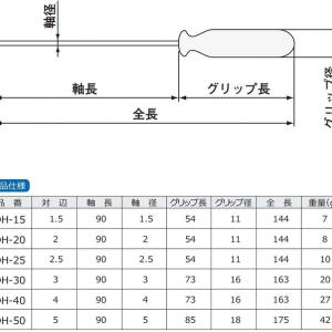 エンジニア 六角ドライバーセット 六角棒ドライ...の詳細画像3