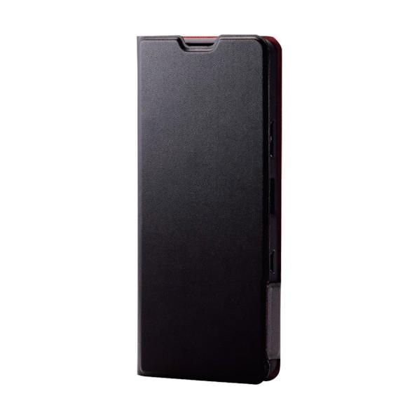エレコム Xperia 10 III用レザーケース 手帳型 UltraSlim 薄型 磁石付き ブラ...
