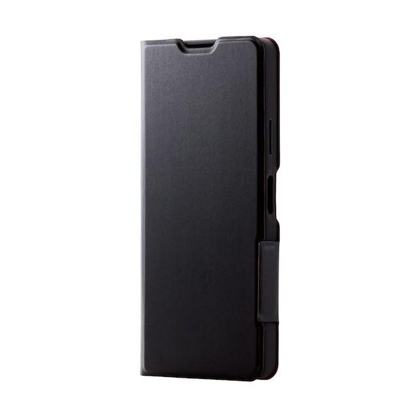 エレコム Xperia 10 IV用レザーケース 手帳型 薄型 磁石付 ブラック PM-X222PL...