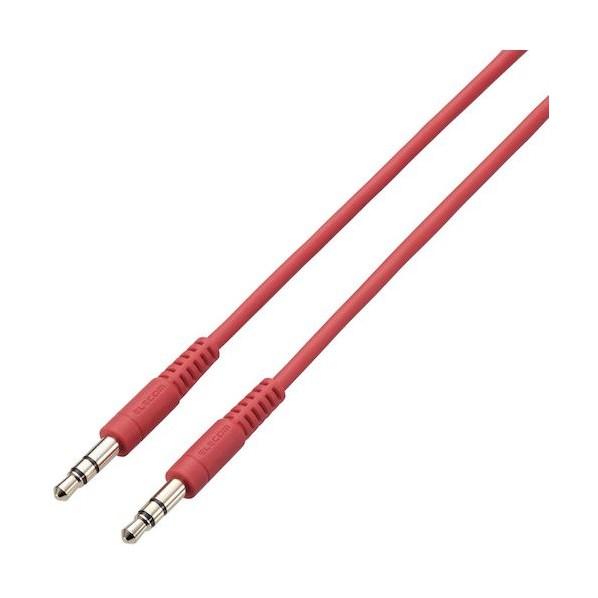 エレコム AUXケーブル 3.5mm-3.5mm やわらか 1.0m レッド AX-35MY10RD