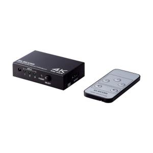 エレコム HDMI切替器 4K60P対応 3ポート 3入力1出力 専用リモコン付 ブラック DH-SW4KP31BK｜diy-tool