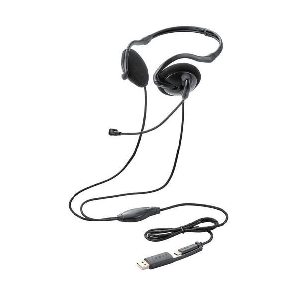 エレコム モバイルヘッドセット 両耳ネックバンド HS-NB11SCBK 1個