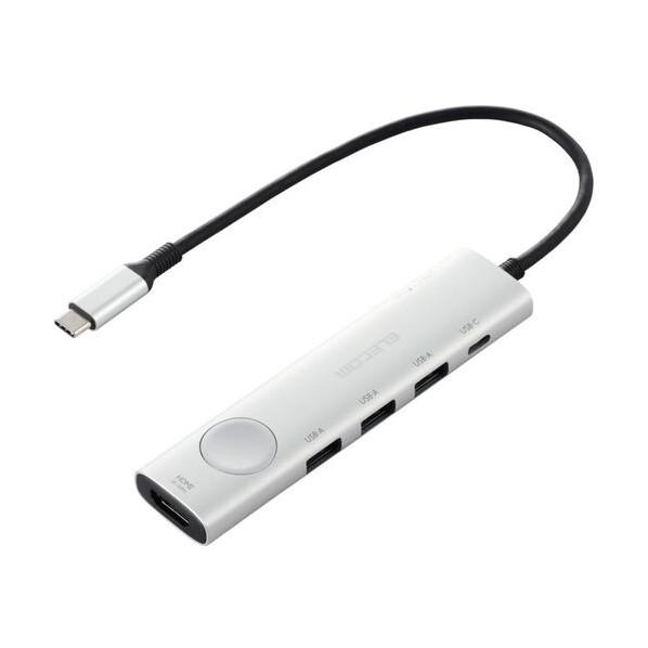 エレコム Type-Cドッキングステーション 画面オンオフスイッチ付 USB PD シルバー シルバ...