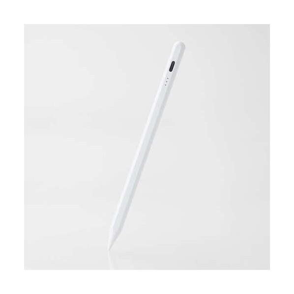 エレコム タッチペン 充電式 iPad専用 傾き検知 USB-C充電 急速充電 ホワイト ホワイト ...
